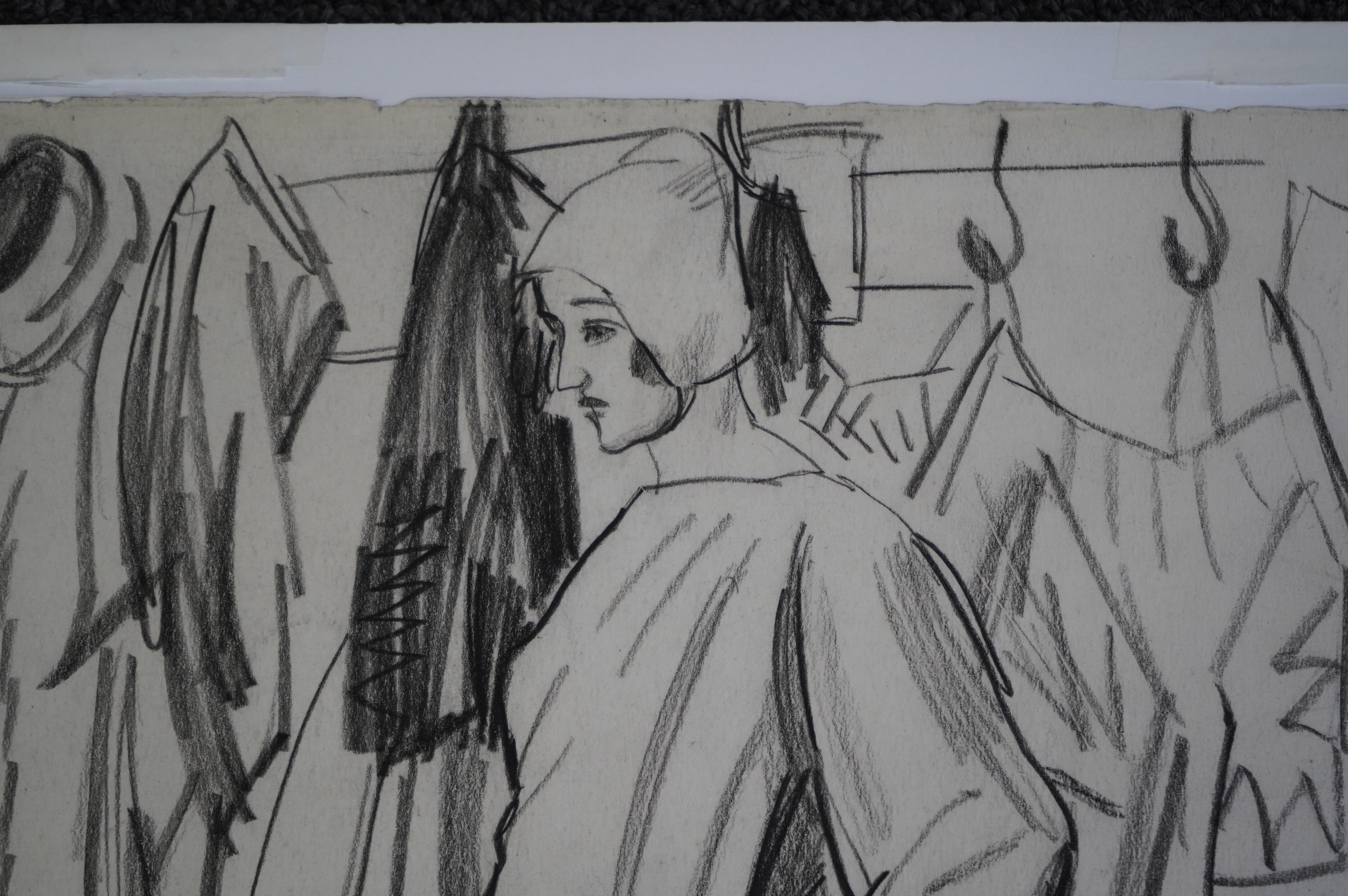 Dame Laura Knight (British, 1877-1970), 'Wardrobe', pencil on paper, 35.5 x 25.5cm